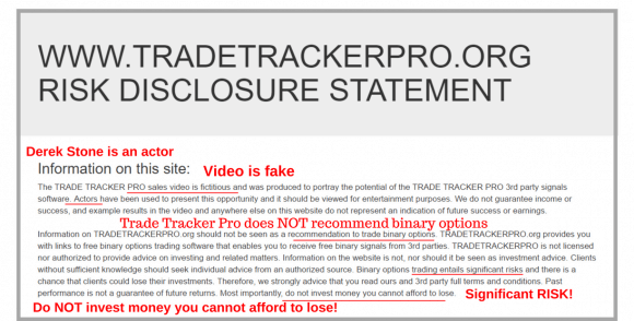 Trade Tracker Pro Disclaimer