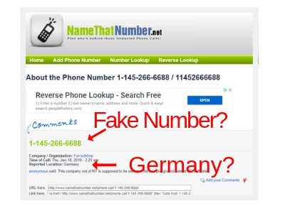 Amouis.com fake phone number 