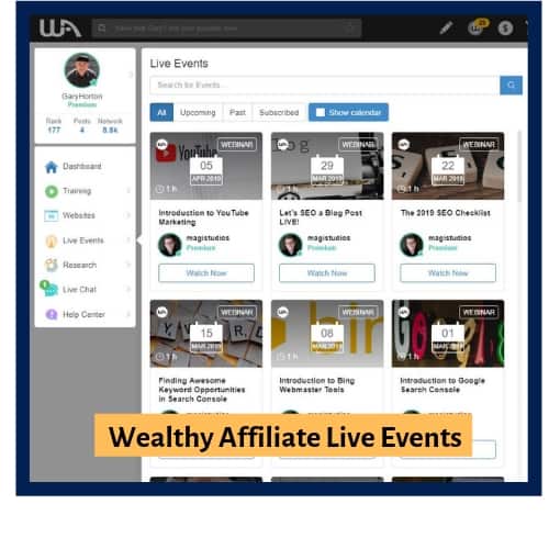 What is Wealthy Affiliate Live Events