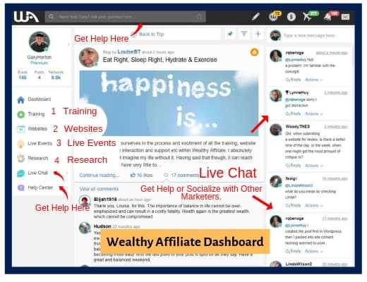 Wealthy Affiliate Member Dashboard